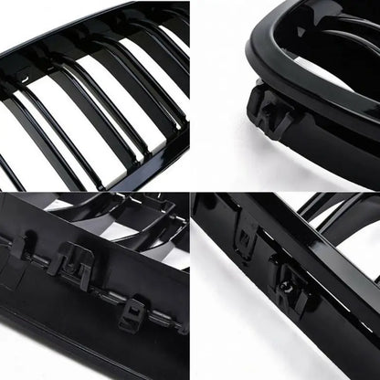 Grelhas DupLas Bmw F10 F11

Car Gloss Bright Black Middle Grid Double Line Grille Racing Grill For BMW 5 Series F10 F18 2010-2015 Replacement Part