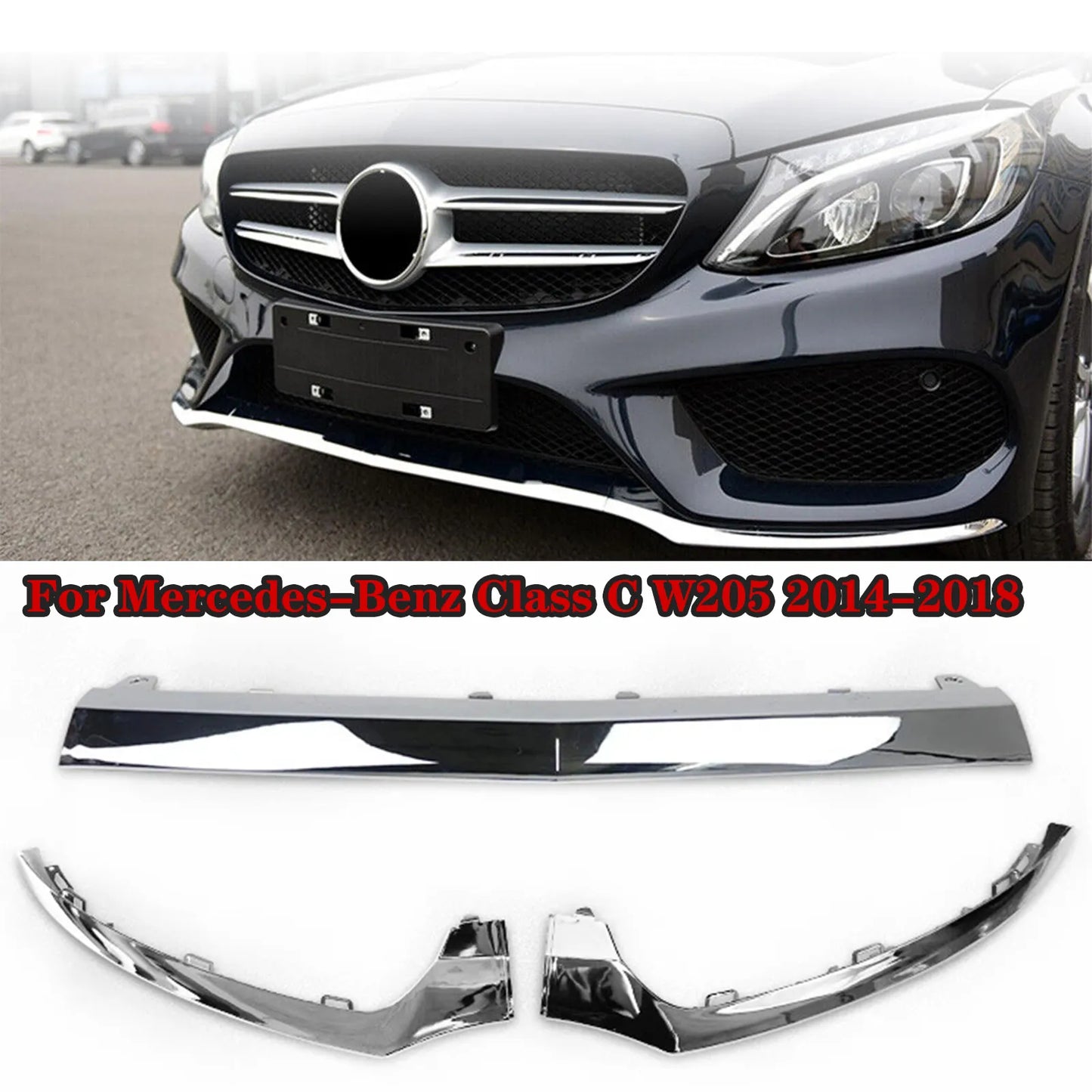 Lip Para Choques AMG Mercedes-Benz Classe C W205 2014-2018


For Mercedes-Benz Class C W205 2014-2018 Front Bumper Lower Lip Trim Molding Chrome Car Body Kit Accessories Glossy Black