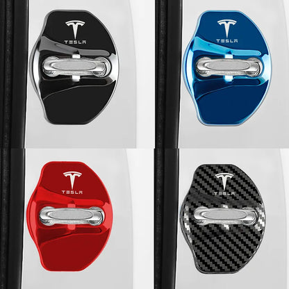 Couvercles de serrure de porte avec logo Tesla

 Autocollants de Protection pour couvercle de serrure de porte de voiture en métal, 4 pièces, pour Tesla modèle 3 modèle XY, accessoires automobiles