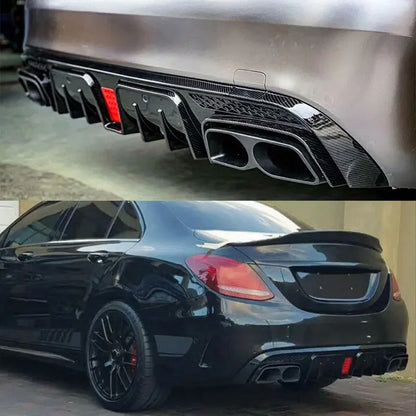 Kit C63 Carbone (Aquaprint) Mercedes w205 AMG Pare-chocs uniquement
 Version Berline ou Estate
 
Lèvre de diffuseur de pare-chocs arrière pour Benz W205 C63 C43 AMG berline 2015-2021 aspect carbone