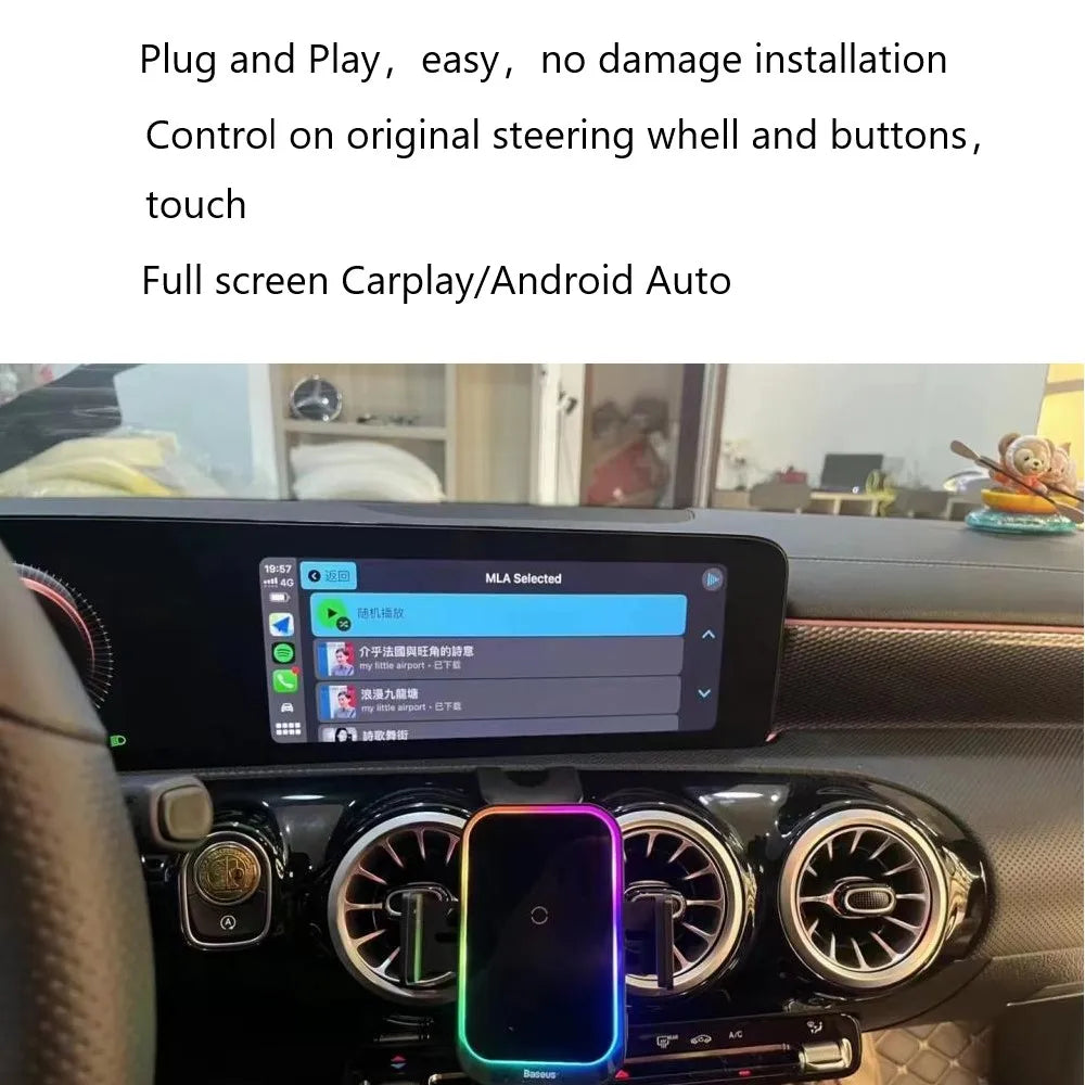 Activateur Carplay Mercedes Benz A W177 GLA CLA GLB MBUX NTG6.0

 Interface Apple CarPlay sans fil Android Auto, plein écran pour Mercedes Benz A W177 GLA CLA GLB MBUX NTG6.0 avec contact