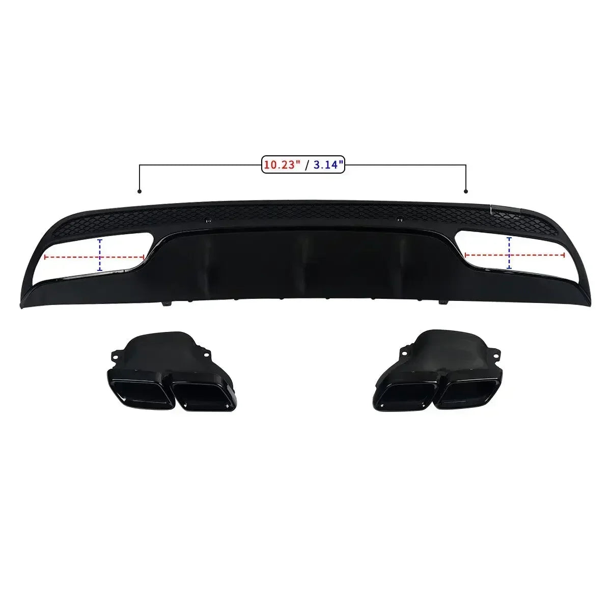 Kit Completo difusor Ponteiras e Todos Acessórios Mercedes Benz W205 2014-2019 Apenas Para-Choques  Amg

For  Mercedes Benz W205 2014-2019  AMG-Line Rear Diffuser + Exhaust Tips