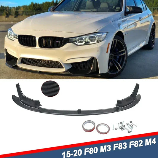 Lip Frontal BMW M3 OU M4 F80 F87 EM CARBONO AQUAPRINTE

Front Bumper Lip Spoiler Splitters For 2015-20 BMW M3 M4 Carbon Fiber Style 3pcs