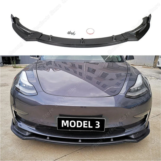 Lip Frontal Tesla

3Pcs Car Front Bumper Lip Deflector Lips Body Kit Spoiler Splitter Diffuser Protector Guard For Tesla Model 3 Segmented New