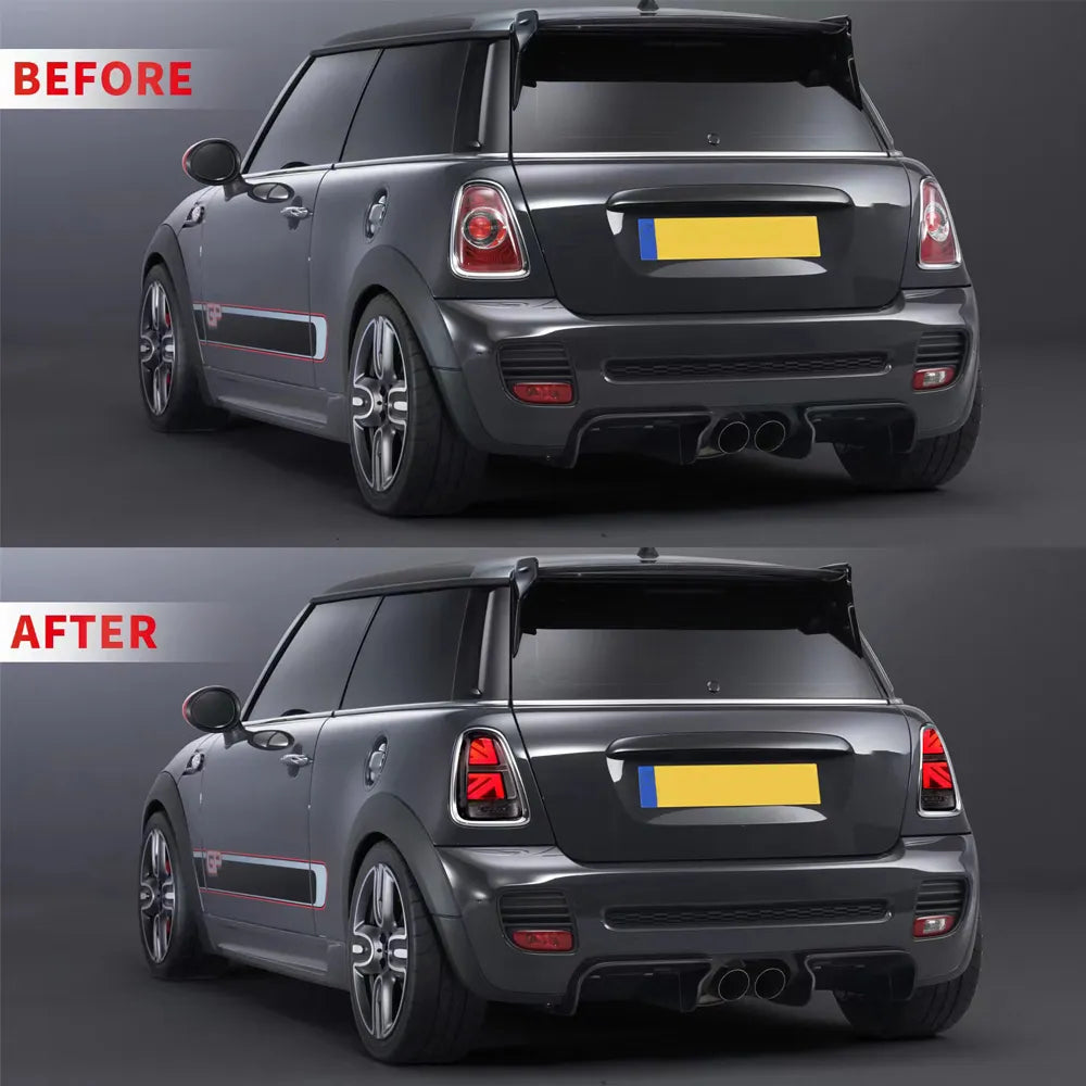 Faróis Traseiros Mini Cooper

Union Jack Led Tail lights Assembly For BMW Mini Cooper R56 R57 R58 R59 2007-2013 Rear Lamp DRL Fog Taillights Plug and Play