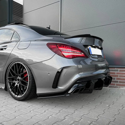 Split Central Para-Choques AMG Mercedes W117 Cla

4 Fins Glossy Black Car Rear Bumper Diffuser Rear Side Splitters Spoiler Lip For Mercedes Benz C117 CLA45 AMG Line 2016-2019