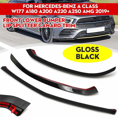 Lábios de Para-Choques Frontal Mercedes-Benz A Classe W177  AMG 2019+

3pcs Car Front Lower Bumper Lip Splitter Canard Trim For Mercedes-benz A Class W177  AMG 2019+