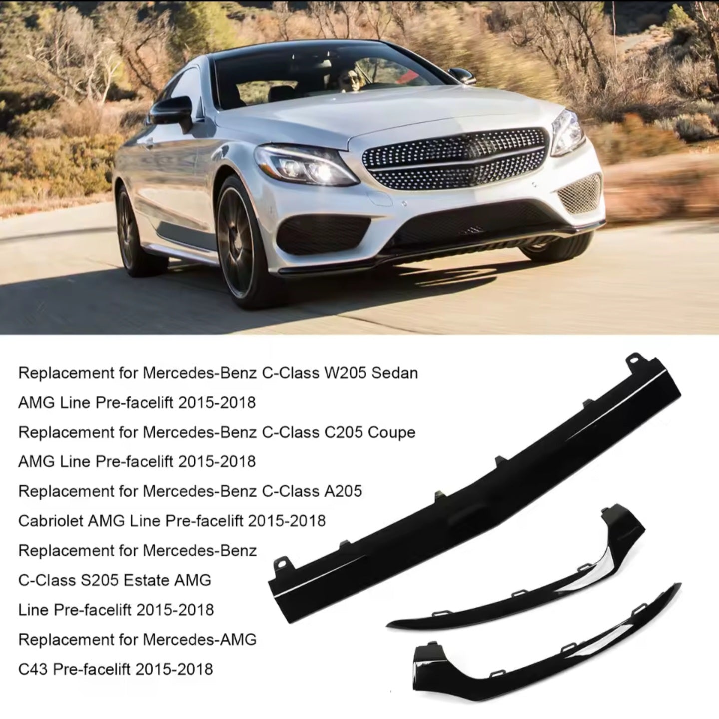 Lamina Para-choques Amg Mercedes w205 / C205