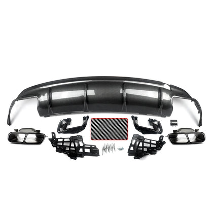 Kit Completo Cla 45 Carbono (Aquaprint)  Mercedes Cla W117

FOR MERCEDES CLA' W117 C117 CLA45 AMG STYLE REAR DIFFUSER QUAD EXHAUST TAILPIPES