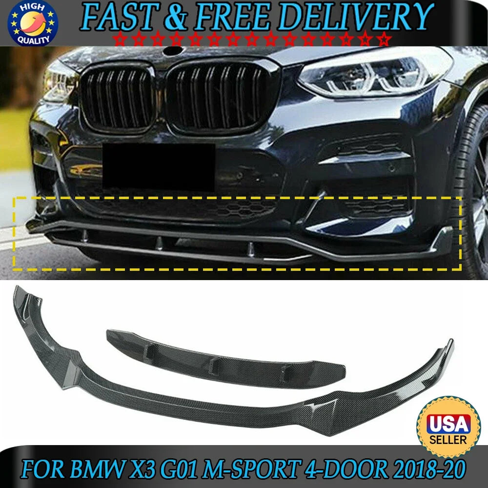 Lip Frontal carbono Aquaprint BMW X3 G01  PARA- CHOQUES M 2018 2019 2020 2021

MP Style Car For BMW X3 G01  2018 2019 2020 2021 Carbon Look Front Bumper Splitter Lip Spoiler Diffuser Guard Body Kit Tuning