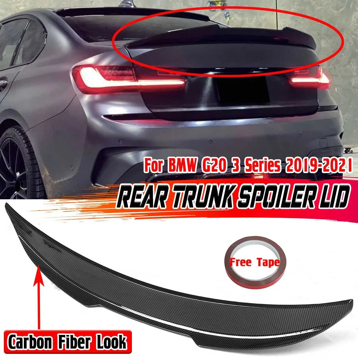 Aileron PSM BMW G20 3 Series 2019 2020 2021 

 Spoiler Car Rear Trunk Boot Lip Wing Lip For BMW G20 3 Series 2019 2020 2021 PSM Style Car Tail Wing Decoration Body Kit